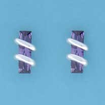 SPC 14x4mm BAGETTE AMCZ WIRE WRAP STUDS=
