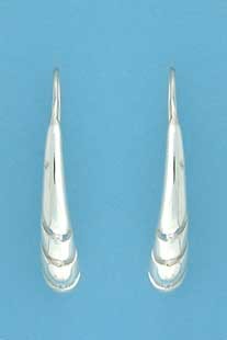 SPC 3 CZ SET CURVED TEARDROP EARRINGS
