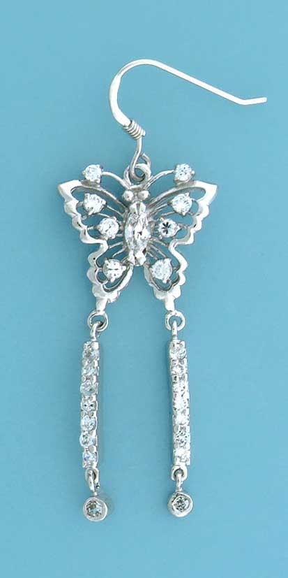 SPC CZ SET BUTTERFLY CHANDELIER DROPS