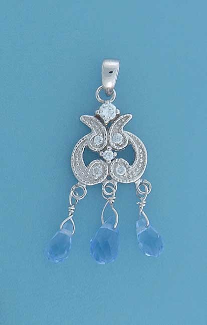 SPC CZ/BLUE CRYSTAL CHANDELIER STYLE SET