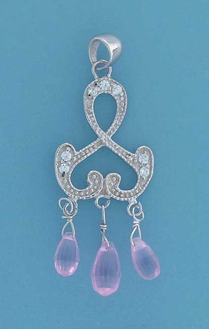 SPC CZ/PINK CRYSTAL CHANDELIER STYLE SET