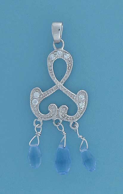 SPC CZ/BLUE CRYSTAL CHANDELIER STYLE SET