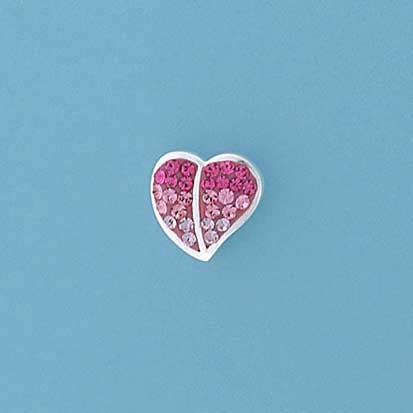 SPC FADING PINK CRYSTAL SET HEART STUDS=