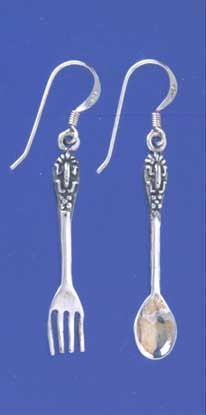 SPC FANCY HANDLED SPOON/FORK EARRINGS  =