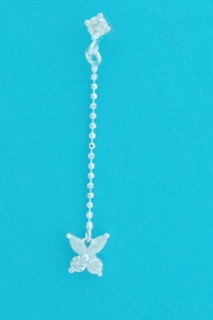 SPC CZ BUTTERFLY+CZ STUD+D/C BEADS DROP