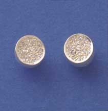 SPC PAVE SET 10mm ROUND CZ SET STUDS  -