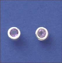 SPC 5mm AMETHYST SET IN 7mm ROUND STUD