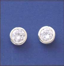 SPC 7mm CZ RUBSET IN 9mm ROUND STUD    =