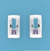 SPC SQ.AMETHYST CURVED SLOTTED STUDS