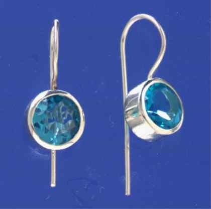 SPC BLUE CZ WIRE FITTING DROP EARRINGS