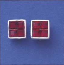 SPC 8MM SQ. GARNET STUDS
