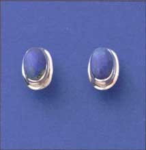 SPC 8x6 OVAL LAPIS STUD/1mm RIM        =