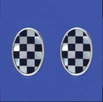 SPC 16x11mm OVAL CHEQUERED STUDS