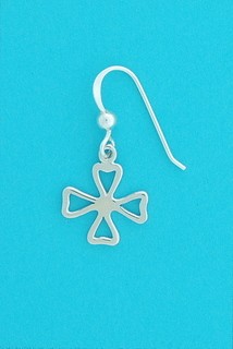 SPC CUTOUT FOURLEAF CLOVER DROP EARRING=