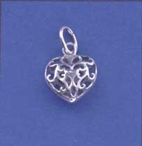 SPC 12mm FILIGREE HEART PENDANT        =