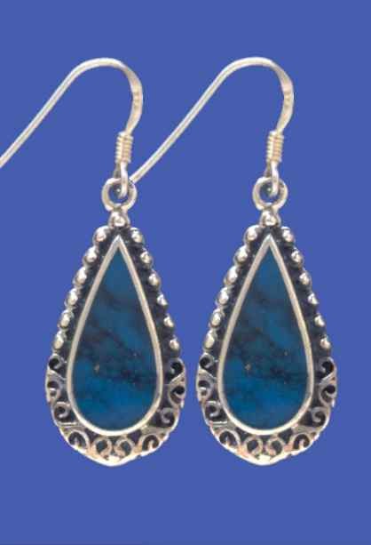 SPC RECON.TURQUOISE TEARDROP EARRINGS  =