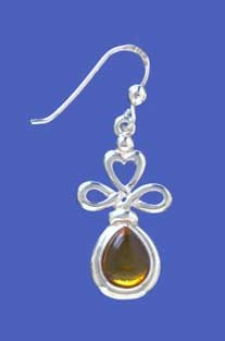 SPC TEARDROP HEART+BOW AMBER EARRINGS  -