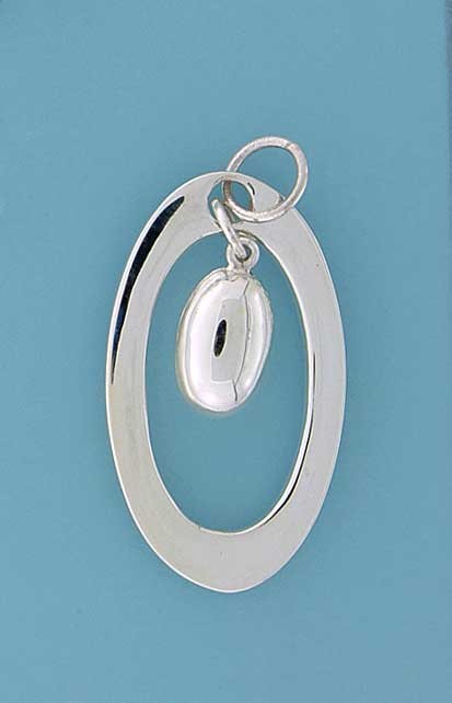 SPC BEAN IN CUTOUT OVAL DROP PENDANT   =