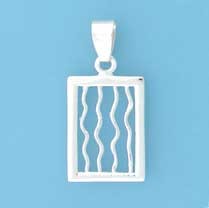 SPC WIGGLY BARS 18x8mm RECT.PENDANT