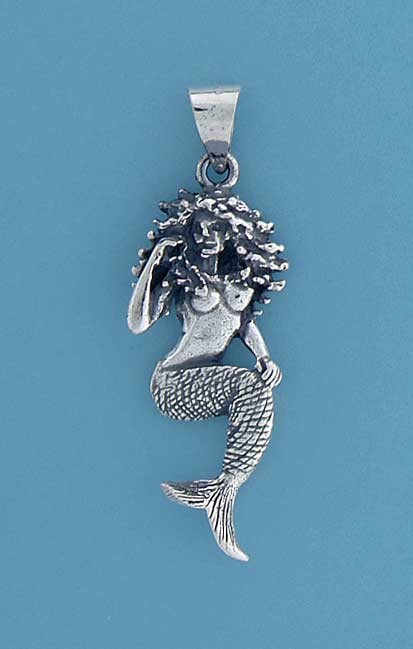 SPC OXIDISED 34mm MERMAID PENDANT      =