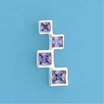 SPC PURPLE SQUARE FANCY STONE PENDANT