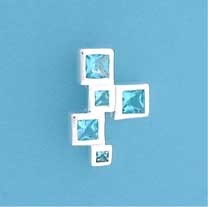 SPC BLUE SQUARE FANCY STONE PENDANT