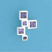 SPC PURPLE SQUARE FANCY STONE PENDANT