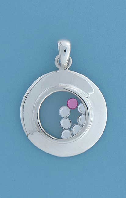SPC FLOATING CRYSTAL STONES ROUND PEND.
