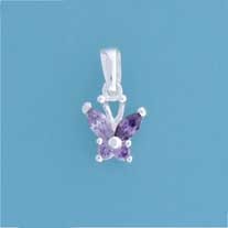 SPC PURPLE STONE BUTTERFLY PENDANT     =