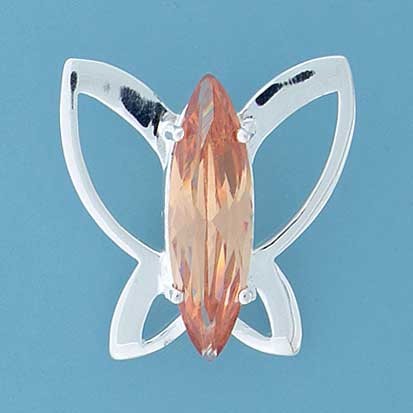 SPC 10mm CHAMPAGNE CZ BUTTERFLY PEND.