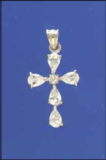 SPC 25x18 TEARDROP CZ  CROSS