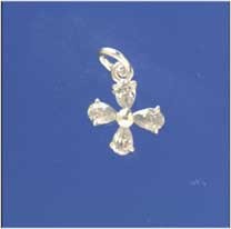 SPC 12x12mm TEARDROP CZ SET CROSS