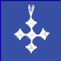 SPC SQ CZ 5 STONE FANCY CROSS          =