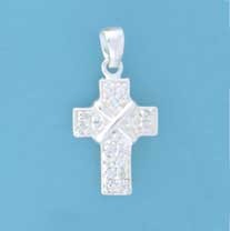 SPC 18x13mm PAVE SET CZ CROSS PENDANT  =