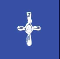 SPC OVAL CZ 20x14mm FANCY CROSS