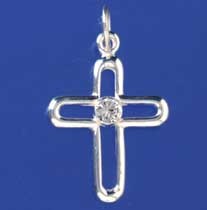 SPC CZ SET ROUNDED CUTOUT CROSS