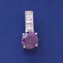 SPC 9mm PURPLE CZ/3 CHANNEL SET CZ PEND.