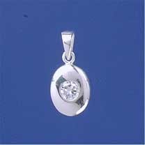 SPC ASST.COLOUR CZ SET 13x10 OVAL PEND.