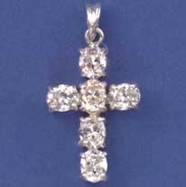 SPC 21x18mm OVAL CZ CROSS PENDANT