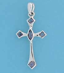 SPC MARQUIS PURPLE STONE FANCY CROSS   =