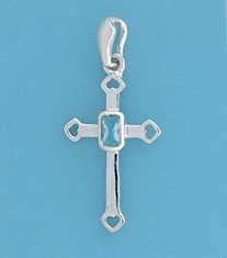 SPC RECTANGULAR BLUE STONE FANCY CROSS =