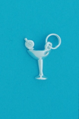 SPC CZ SET COCKTAIL GLASS CLIP ON CHARM