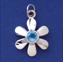 SPC DAISY PENDANT WITH BLUE TOPAZ      =