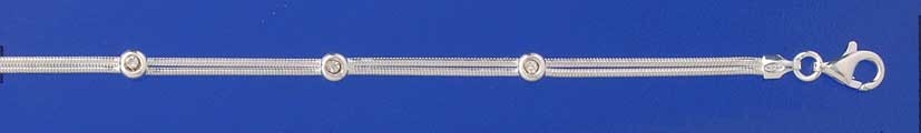 SPC CRYSTAL SET 2 ROW SNAKE BRACELET   =