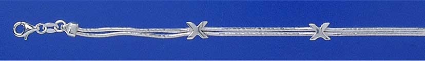 SPC KISS CROSS 2 ROW SNAKE CHAIN BRAC.