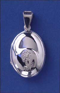 SPC RAISED CIRCLE OVAL FLOWER LOCKET   =