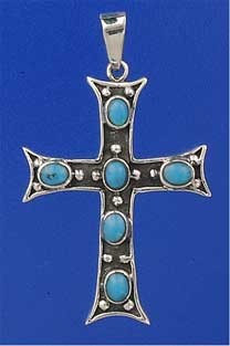 SPC 39x29mm TURQUOISE CROSS            -