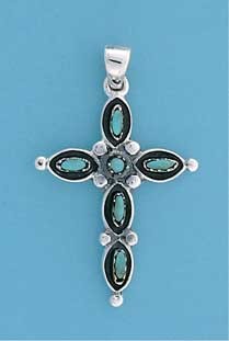 SPC 30x25mm MARQUIS TURQUOISE SET CROSS=