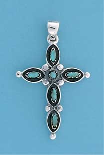 SPC 30x25mm MARQUIS TURQUOISE SET CROSS=