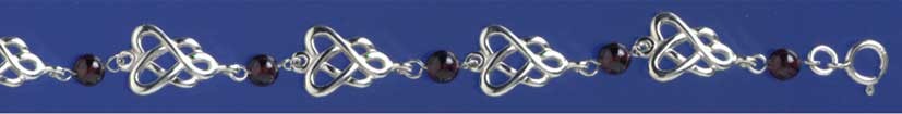 SPC CELTIC BRACELET WITH GARNET BEADS  =